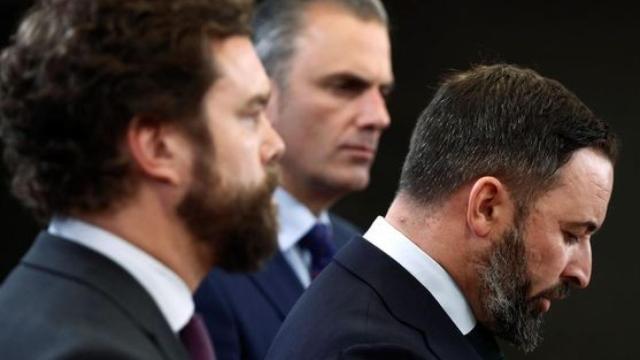 Javier Ortega Smith, Santiago Abascal e Iván Espinosa de los Monteros.