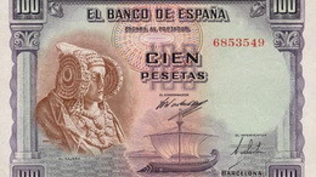 Así es el billete de 100 pesetas de la Dama de Elche.