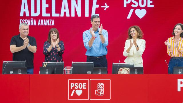 El presidente del Gobierno en funciones y secretario general del PSOE, Pedro Sánchez (c), preside este martes en Madrid la reunión de la Ejecutiva Federal del partido.