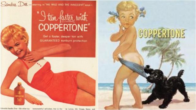 Campaña publicitaria de la primera crema de protección solar.