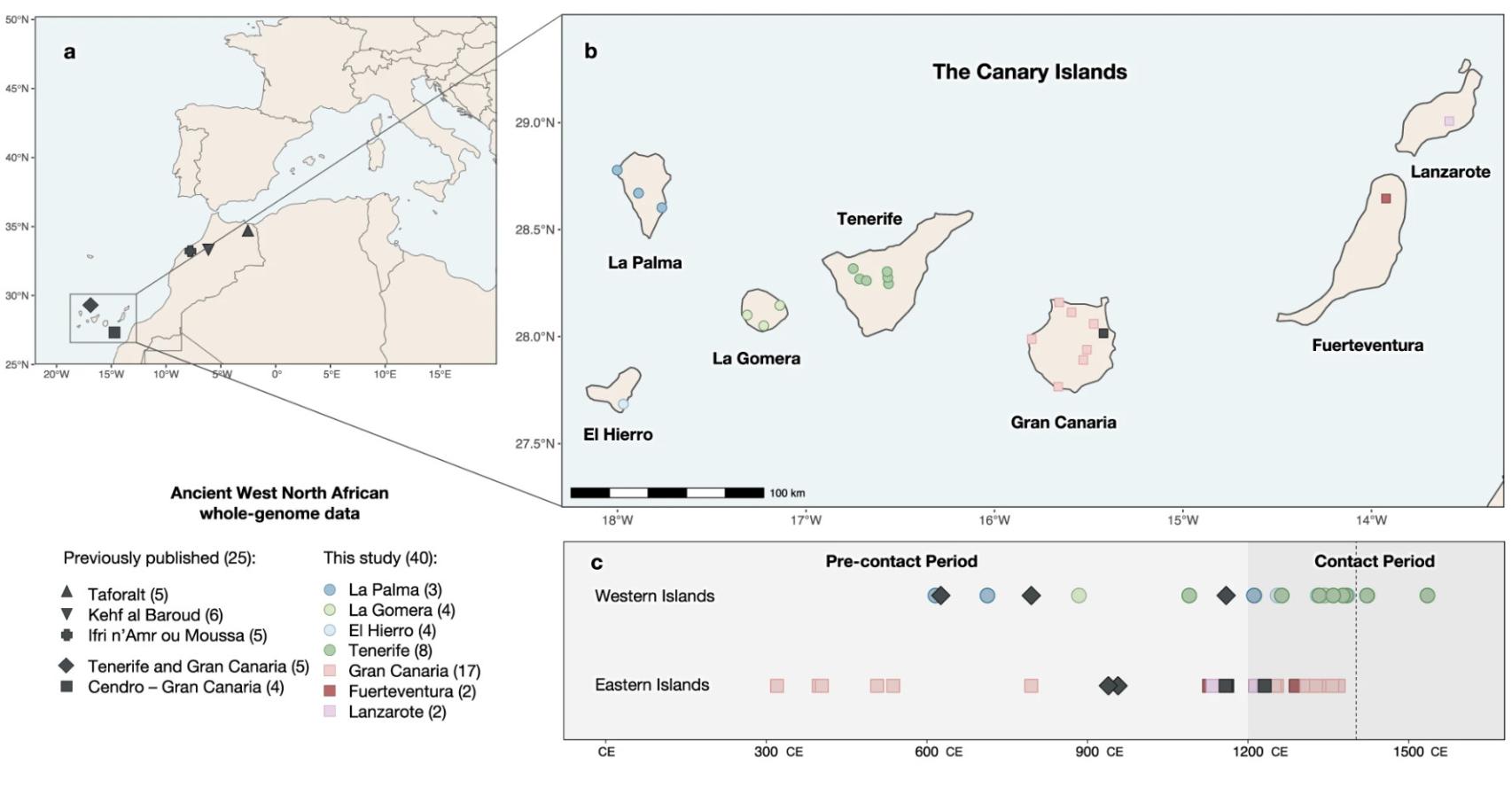 Mapa con los lugares donde se identificaron a los individuos estudiados. Javier G. Serrano et al.