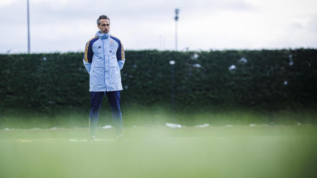 Jorge Vilda, durante un entrenamiento.