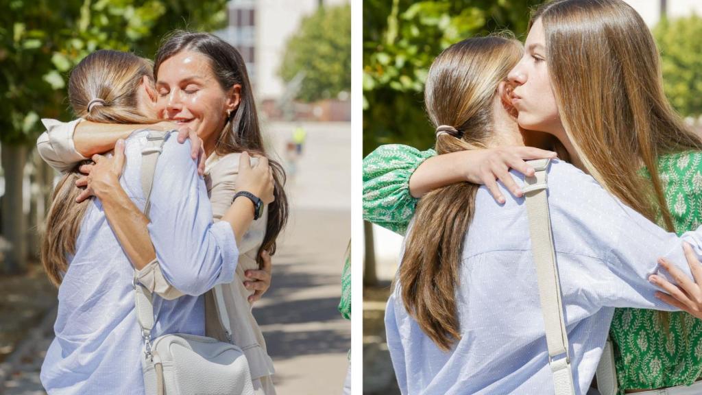 Letizia y Sofía despiden a Leonor en Zaragoza.