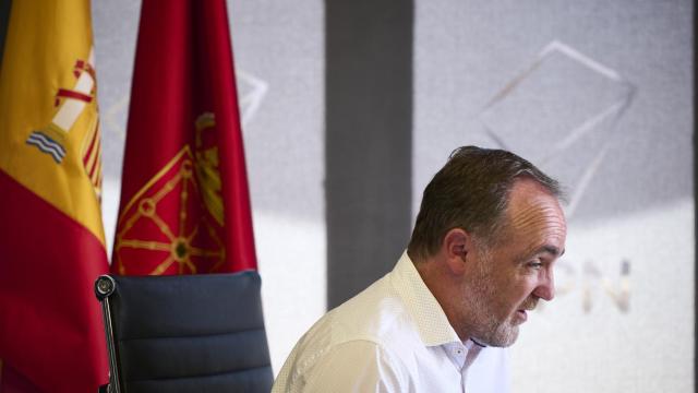 Javier Esparza, en la sede de UPN, durante una entrevista con EL ESPAÑOL.