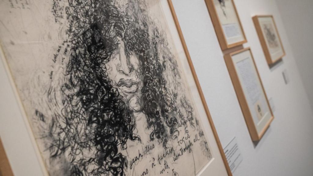 Retrato de John Berger de Slash, expuesto en 'Permanent red'.