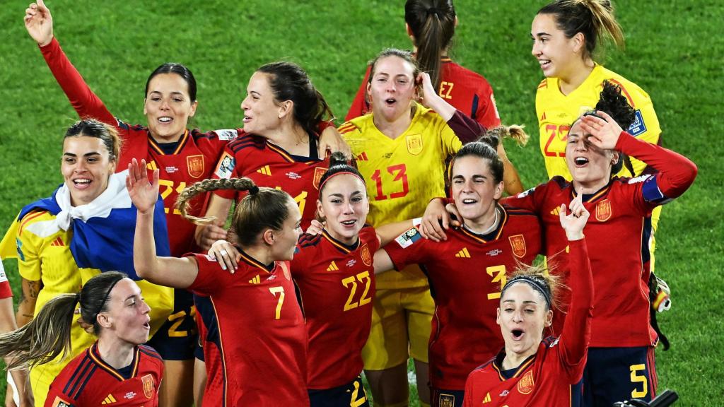 Las futbolistas de España celebran el Mundial