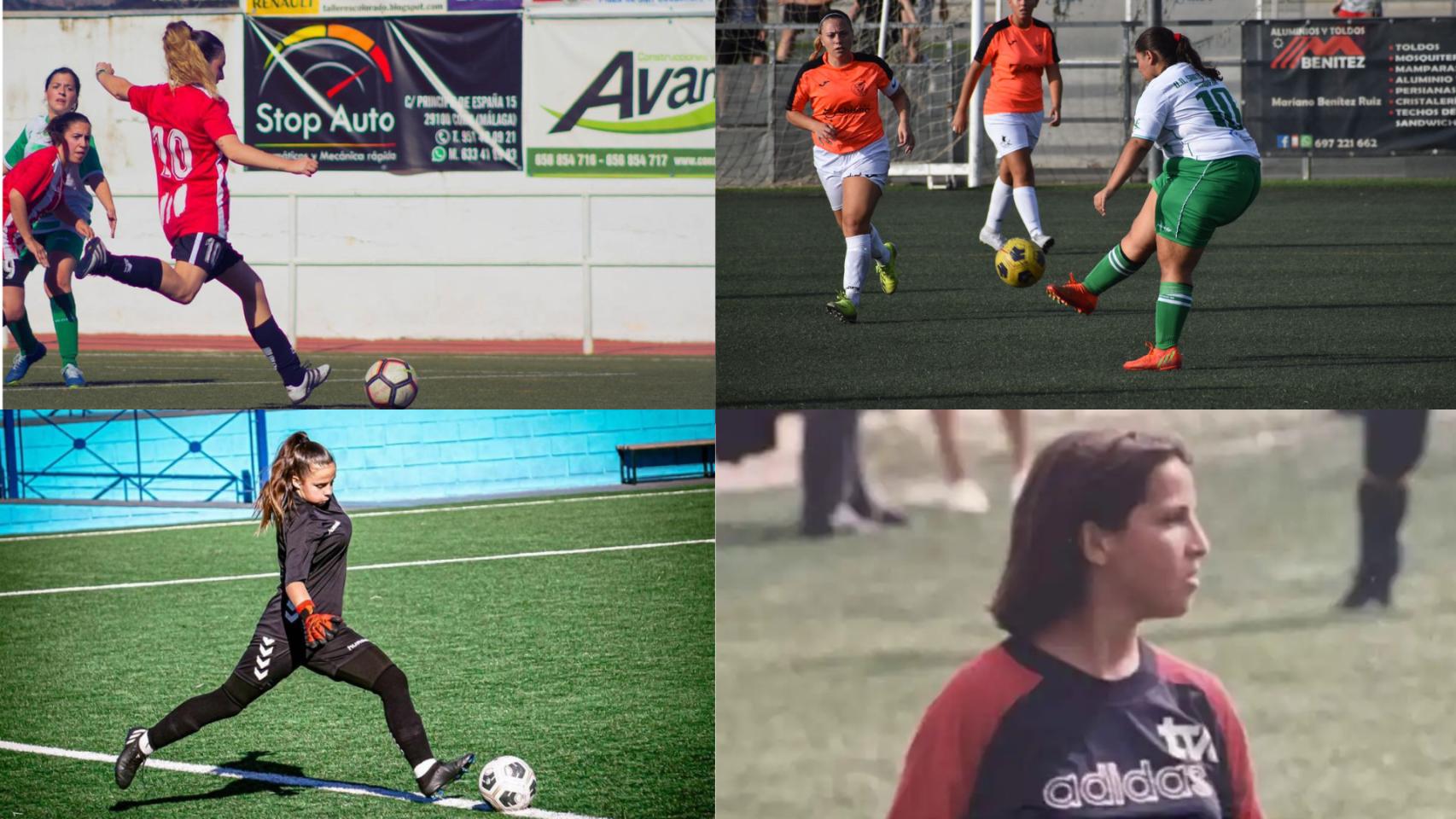 Un collage con todas las futbolistas.