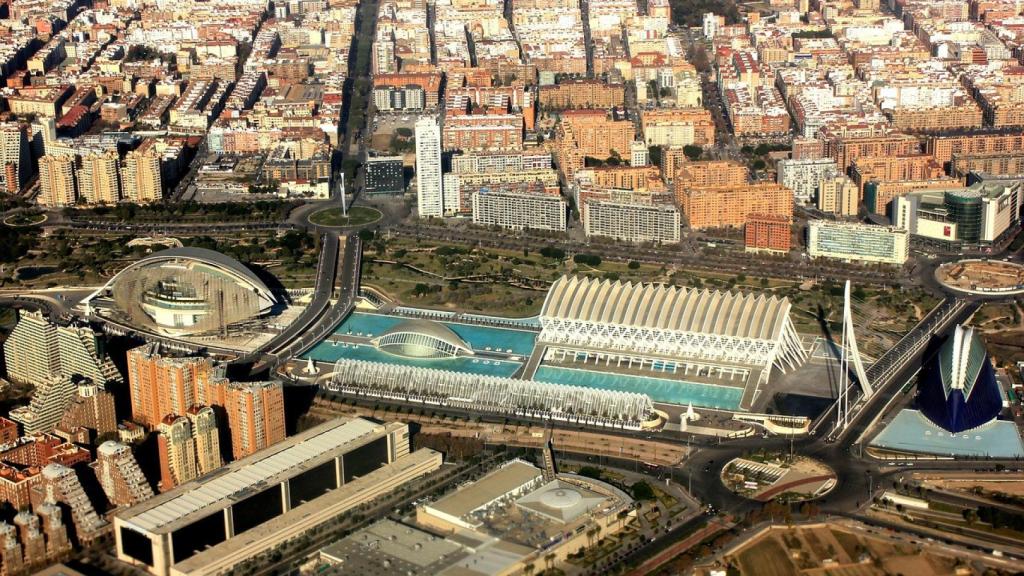 Vista aérea de la ciudad de Valencia.