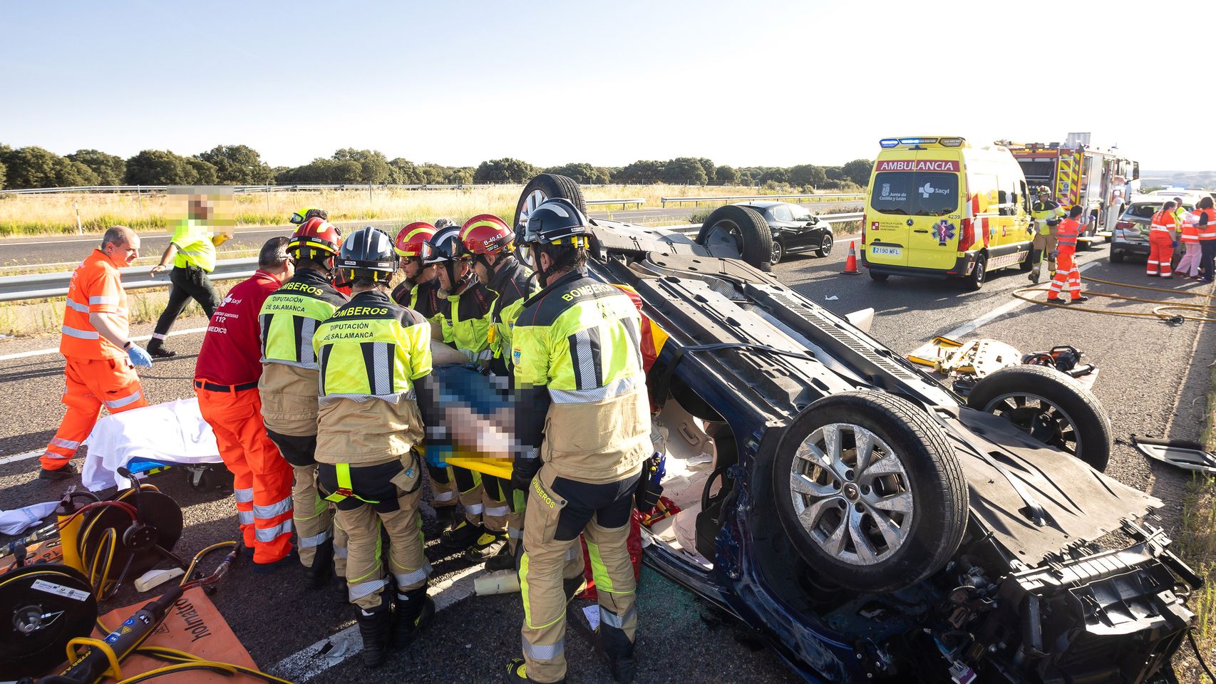 Accidente múltiple en la A-62, en la provincia de Salamanca