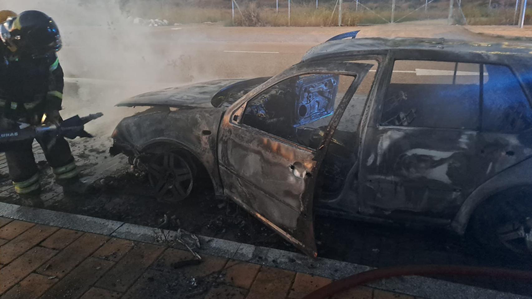 Estado del vehículo tras el incendio