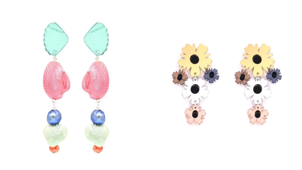 Pendientes Muschel LT, de Lausett, por 55euros. Pendientes Big Garden Espejo Dorado, de Lausett, por 52.