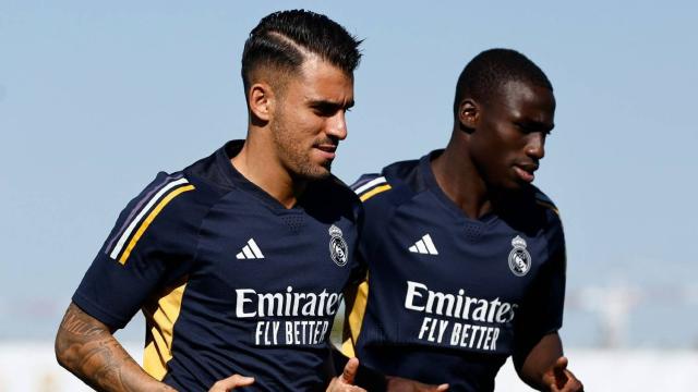 Ferland Mendy y Dani Ceballos entrenan juntos con el Real Madrid.