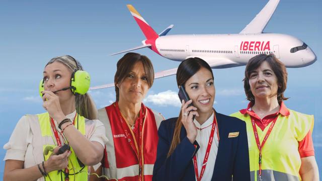 De izquierda a derecha: Estefanía Lafuente, Gema García, Alba Codesal y María Isabel García (Iberia).