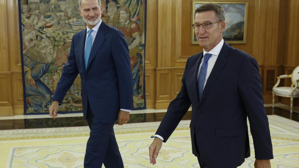 Alberto Núñez Feijóo, durante la ronda de consultas con el rey.