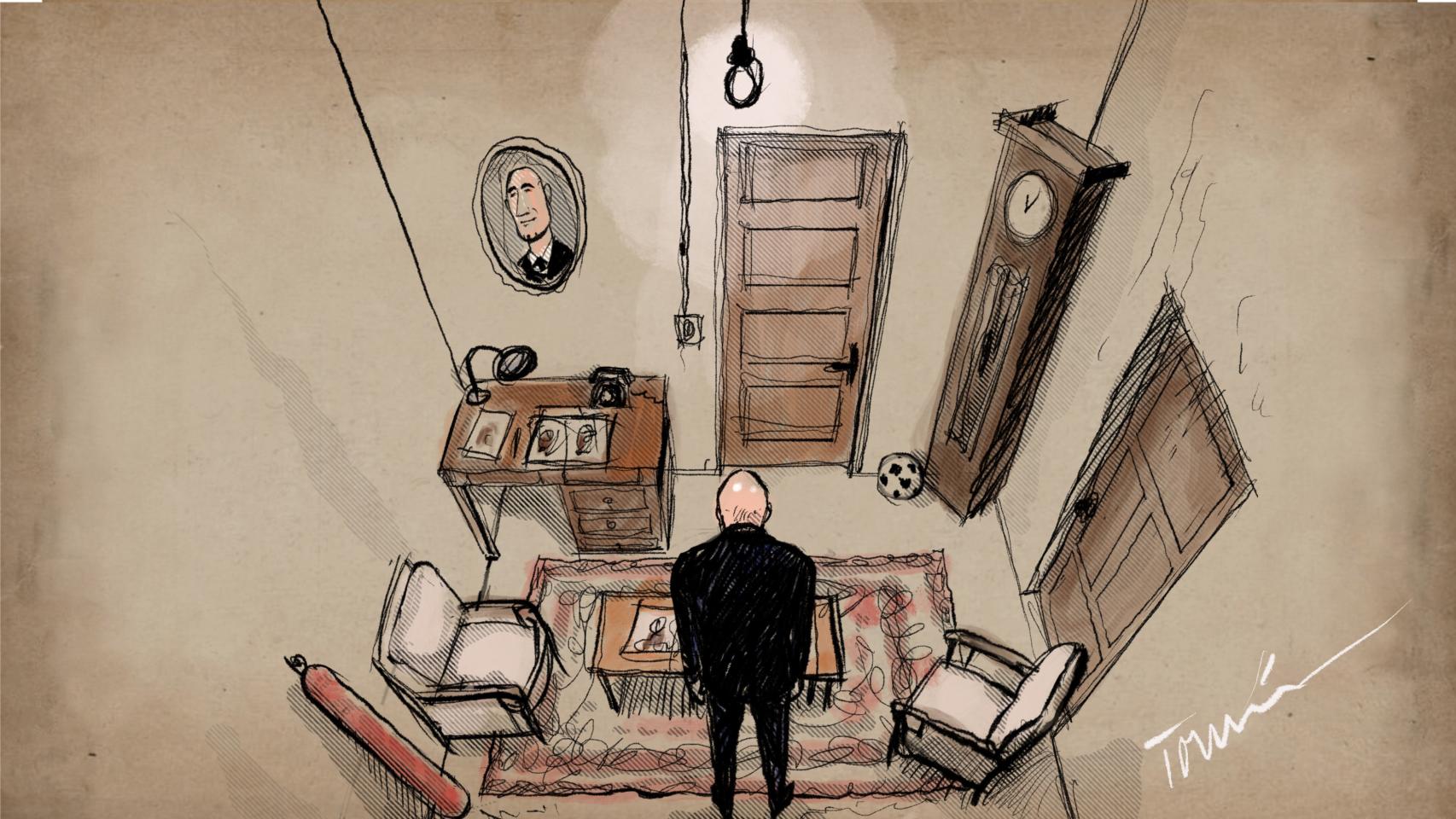 Ilustración sobre Luis Rubiales.
