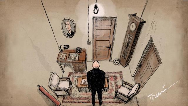 Ilustración sobre Luis Rubiales.