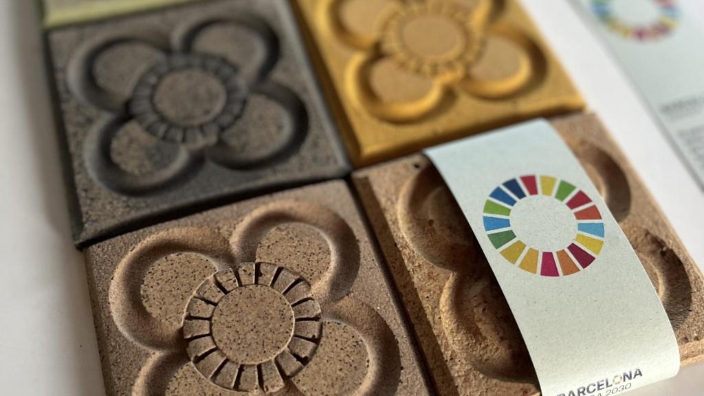 Obsequios de panot de Flor, elaborados con residuos de las olivas para regalar en las II jornadas de la agenda 2030 del Ayuntamiento de Barcelona.