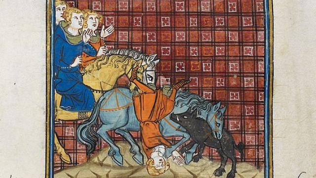 Representación de la muerte de Felipe de Francia.