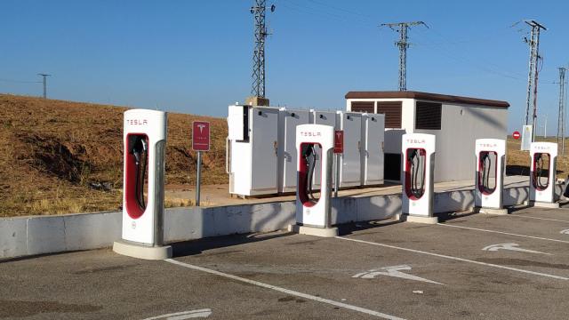 Estación de recarga de Tesla.