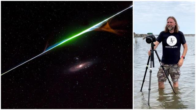 José Pedrera, autor de la foto de una perseida junto a la galaxia de Andrómeda.
