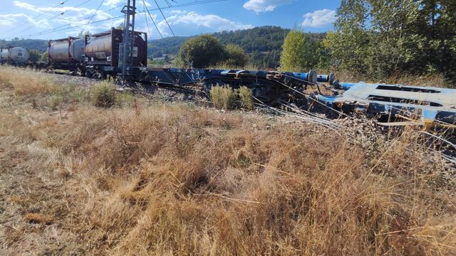 Descarrilamiento de un tren de mercancías peligrosas en Ourense, a 23 de agosto de 2023.