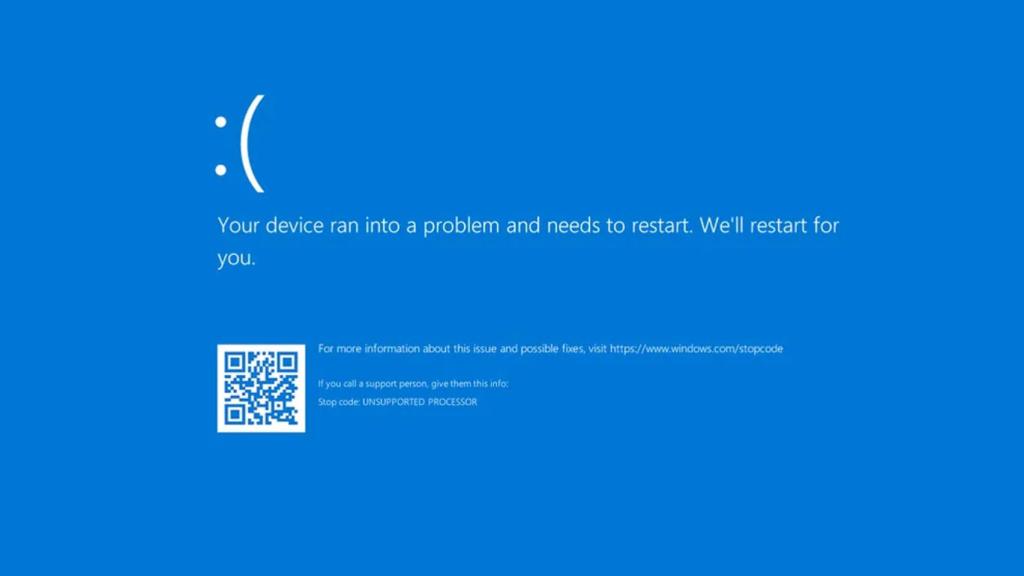 Pantallazo azul de Windows 11.