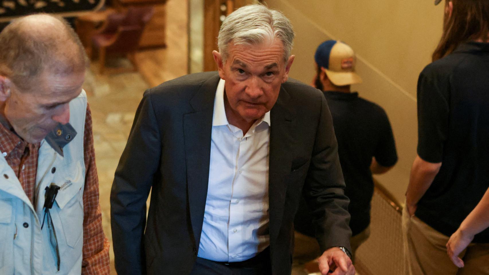 Jerome Powell, presidente de la Reserva Federal de Estados Unidos, en el Teton National Park, donde los líderes financieros mundiales se juntaron para participar en el simposio de Jackson Hole.