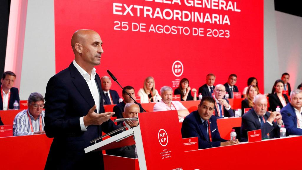 Luis Rubiales, en su comparecencia en el día de ayer