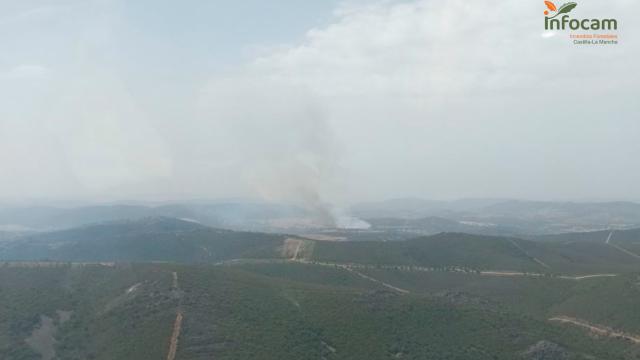 Incendio en Puebla Don Rodrigo (Ciudad Real). Foto: Plan Infocam.