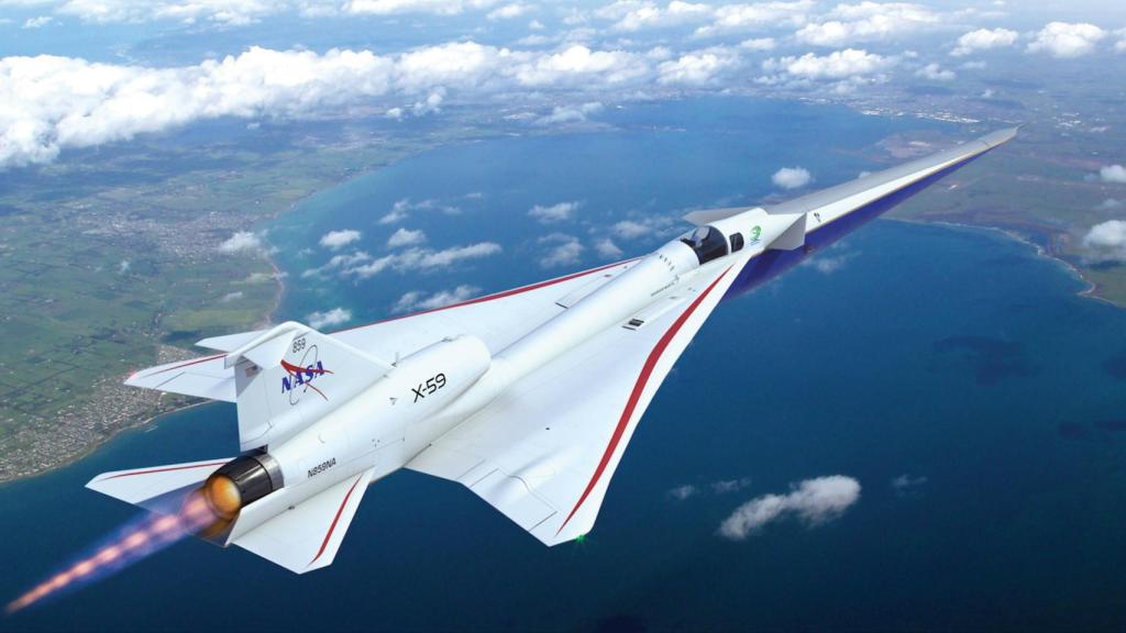 Modelo por ordenador del X-59 de la NASA