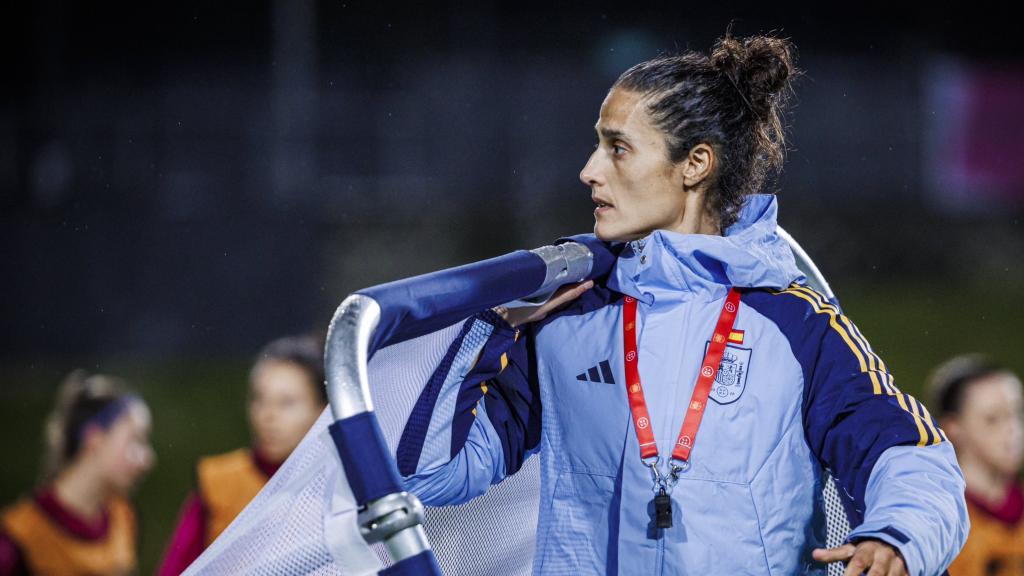 Montse Tomé en un entrenamiento de la Selección Española Femenina