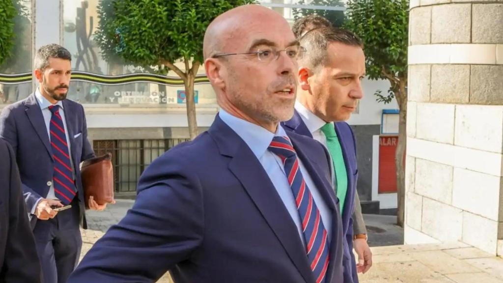 Jorge Buxadé, vicepresidente de Vox, en una visita que realizó a Mérida para negociar el gobierno de la Junta de Extremadura.