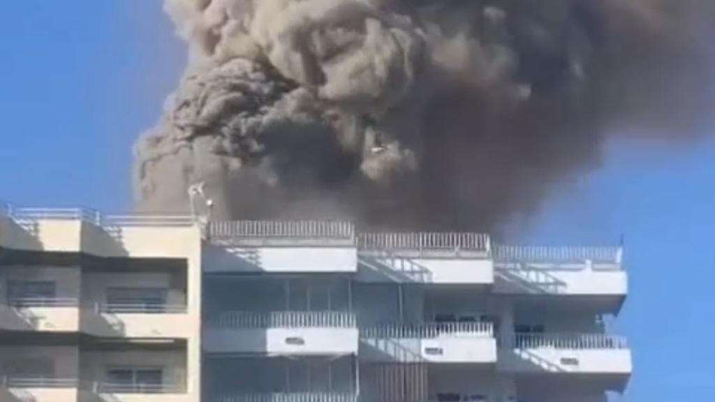 Un momento del incendio.