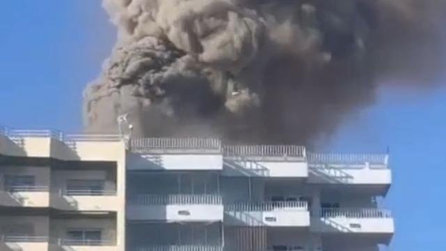 Un momento del incendio.