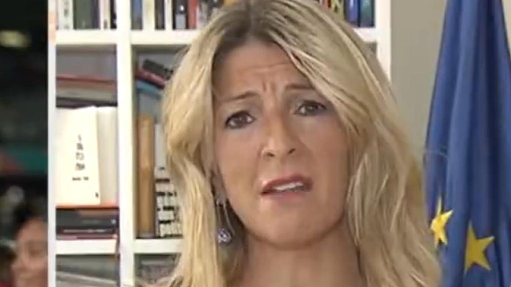 La vicepresidenta segunda en funciones, Yolanda Díaz, durante su entrevista en TVE.