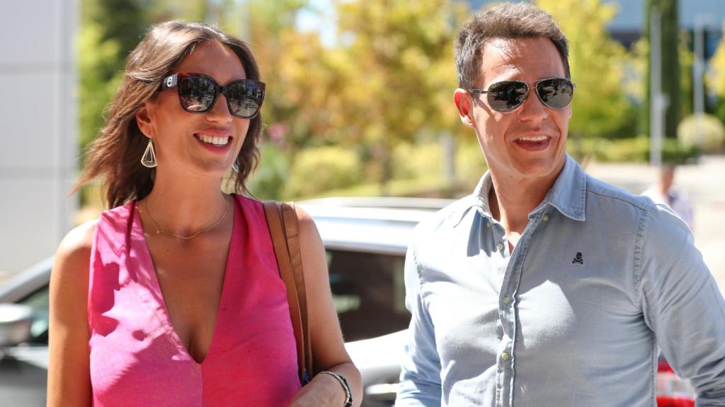 Patricia Pardo y Christian Gálvez abandonando las instalaciones de Mediaset España, este lunes 28 de agosto.