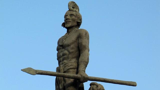 Estatua en México a Gonzalo Guerrero.