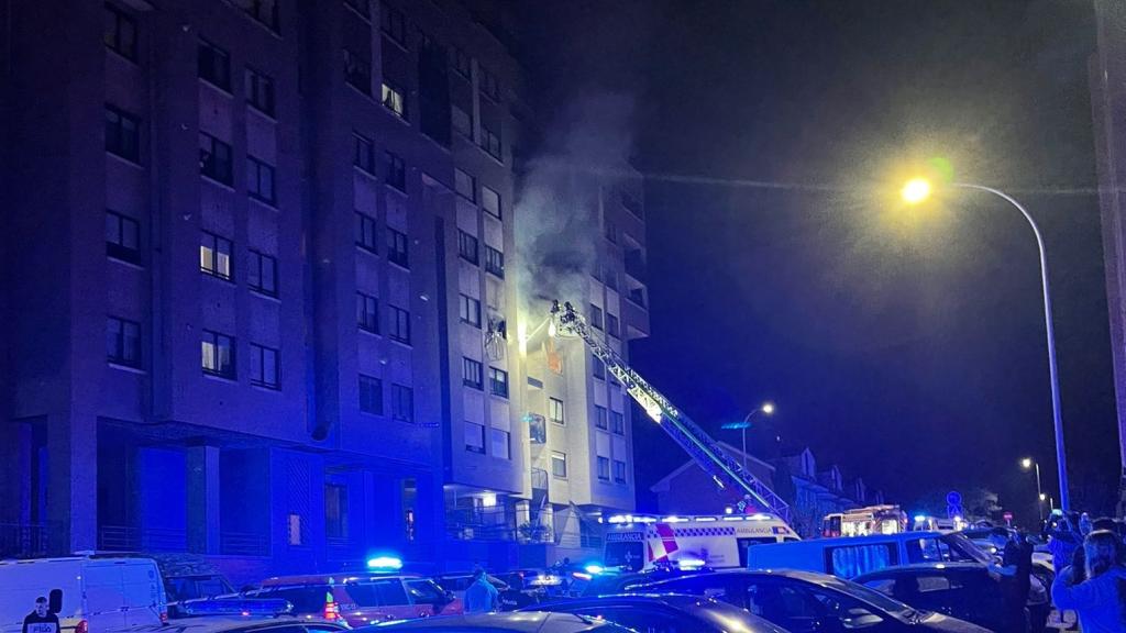Instantes después de la explosión en Parquesol