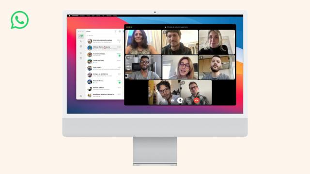 Una videollamada múltiple en WhatsApp para macOS
