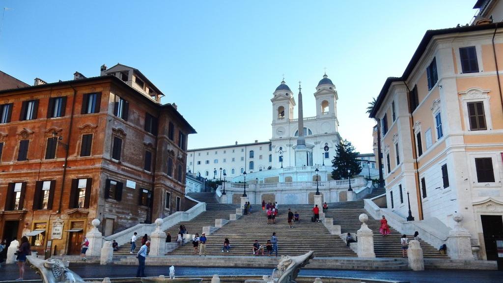 La escalinata de la Piazza di Spagna en Roma.