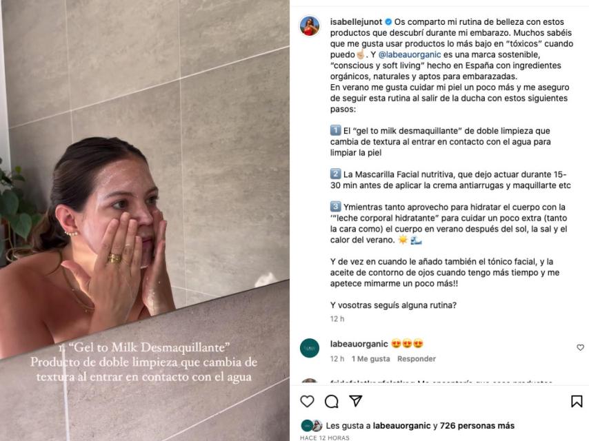 Isabelle Junot en su cuenta de Instagram.