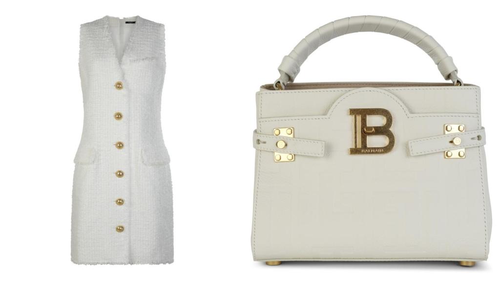 Vestido y bolso de María José Suárez firmado por Balmain.