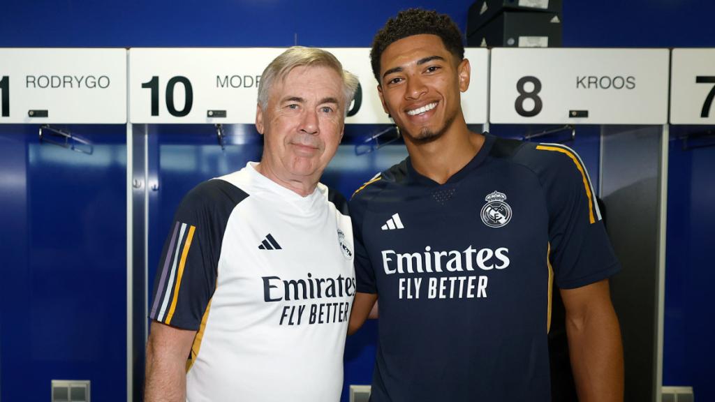 Ancelotti y Bellingham, en Valdebebas