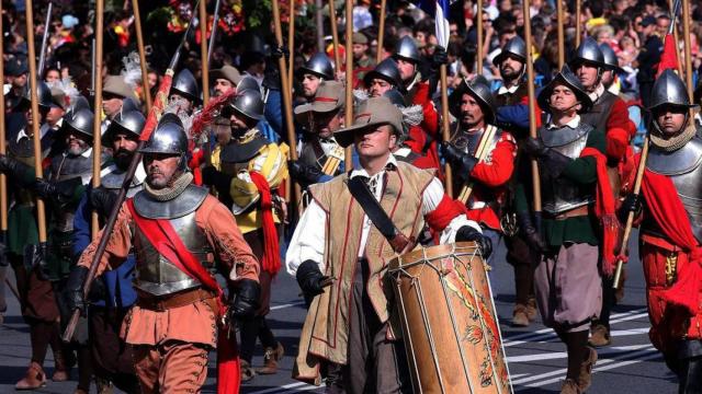 Los Tercios de Flandes en una recreación durante un desfile.
