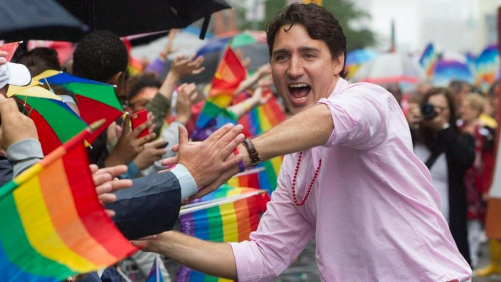 Justin Trudeau, primer ministro de Canadá, en la celebración del Orgullo Gay.