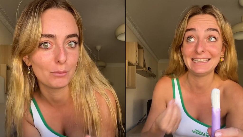 La 'tiktoker' Natalia Palacios, en el vídeo.