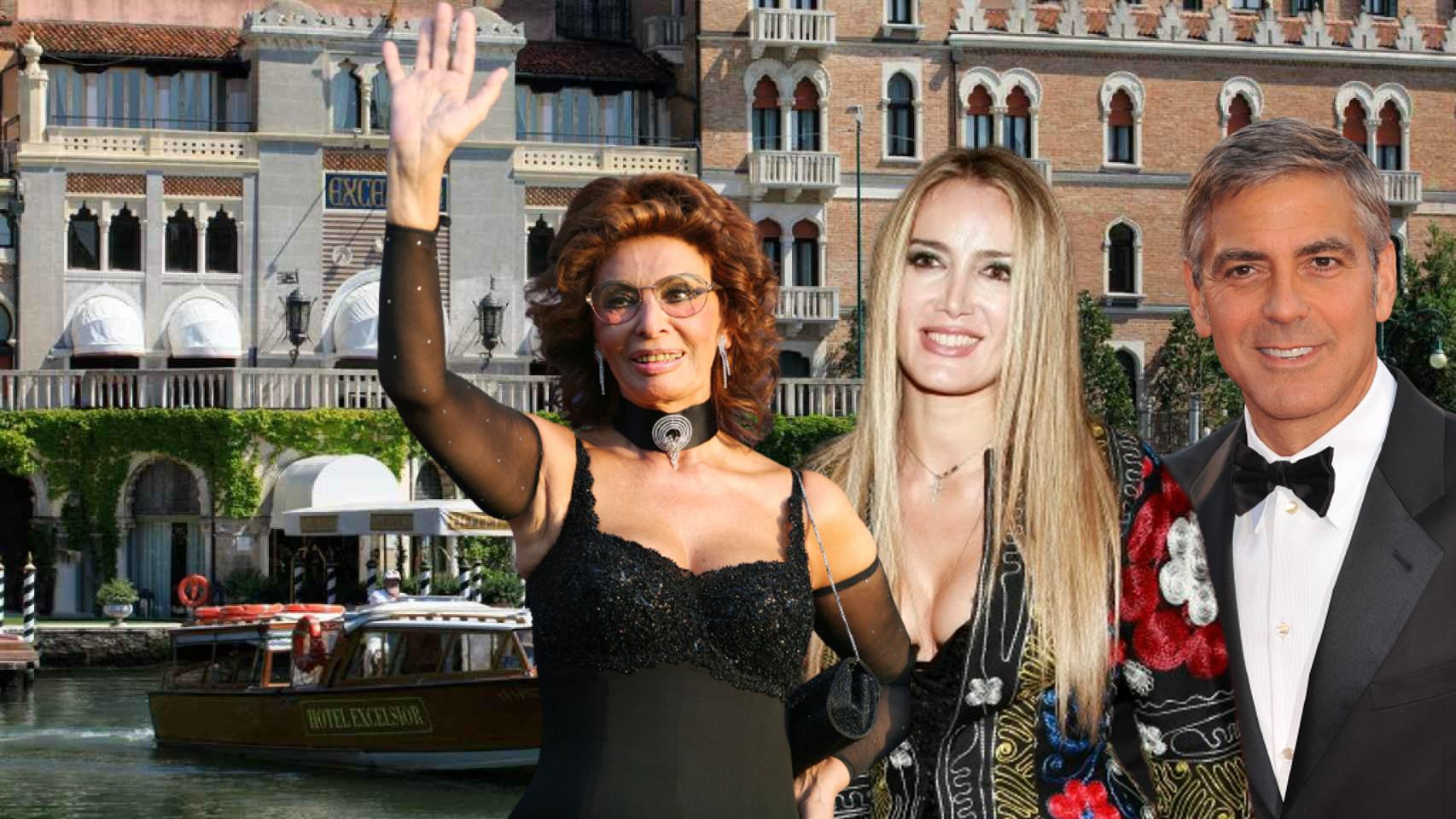 Sophia Loren, Patrizia D'Addario y George Clooney, en un montaje de JALEOS.
