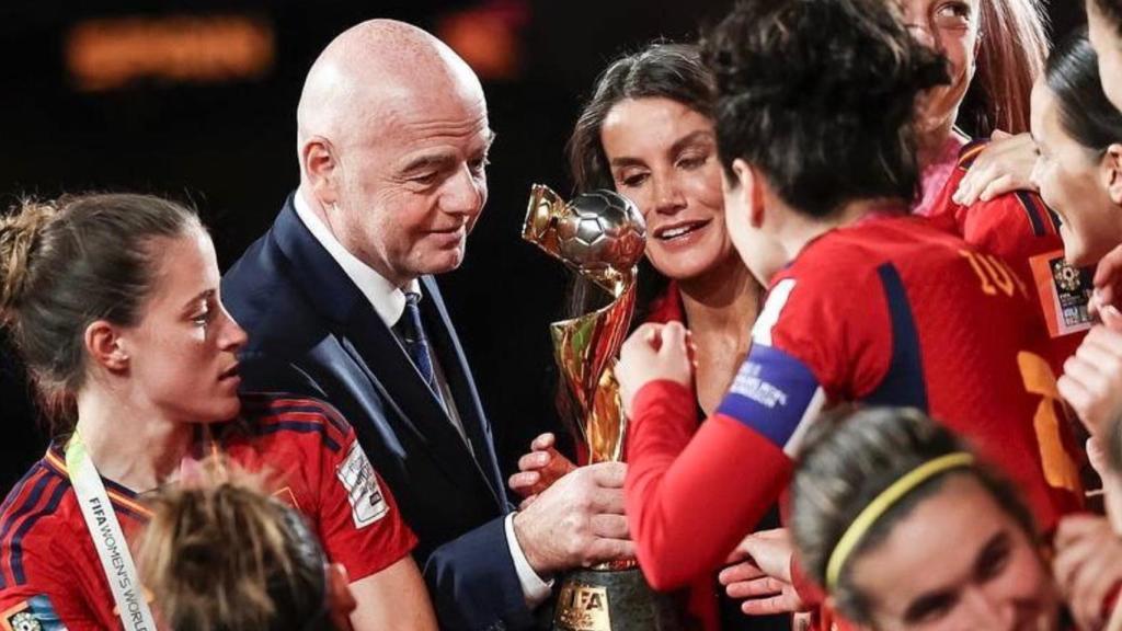 Gianni Infantino, durante la celebración de España tras ganar el Mundial
