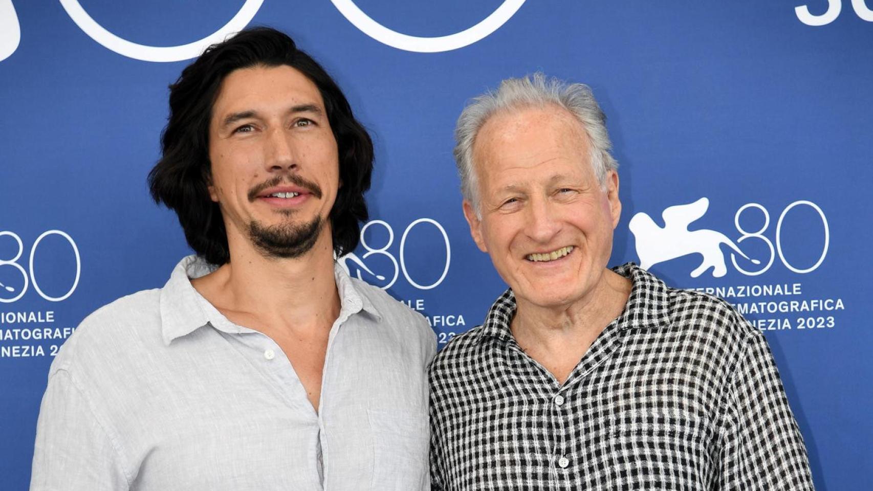 Michael Mann y Adam Driver en la presentación de 'Ferrari' en el Festival de Venecia. Foto: EFE/EPA/CLAUDIO ONORATI