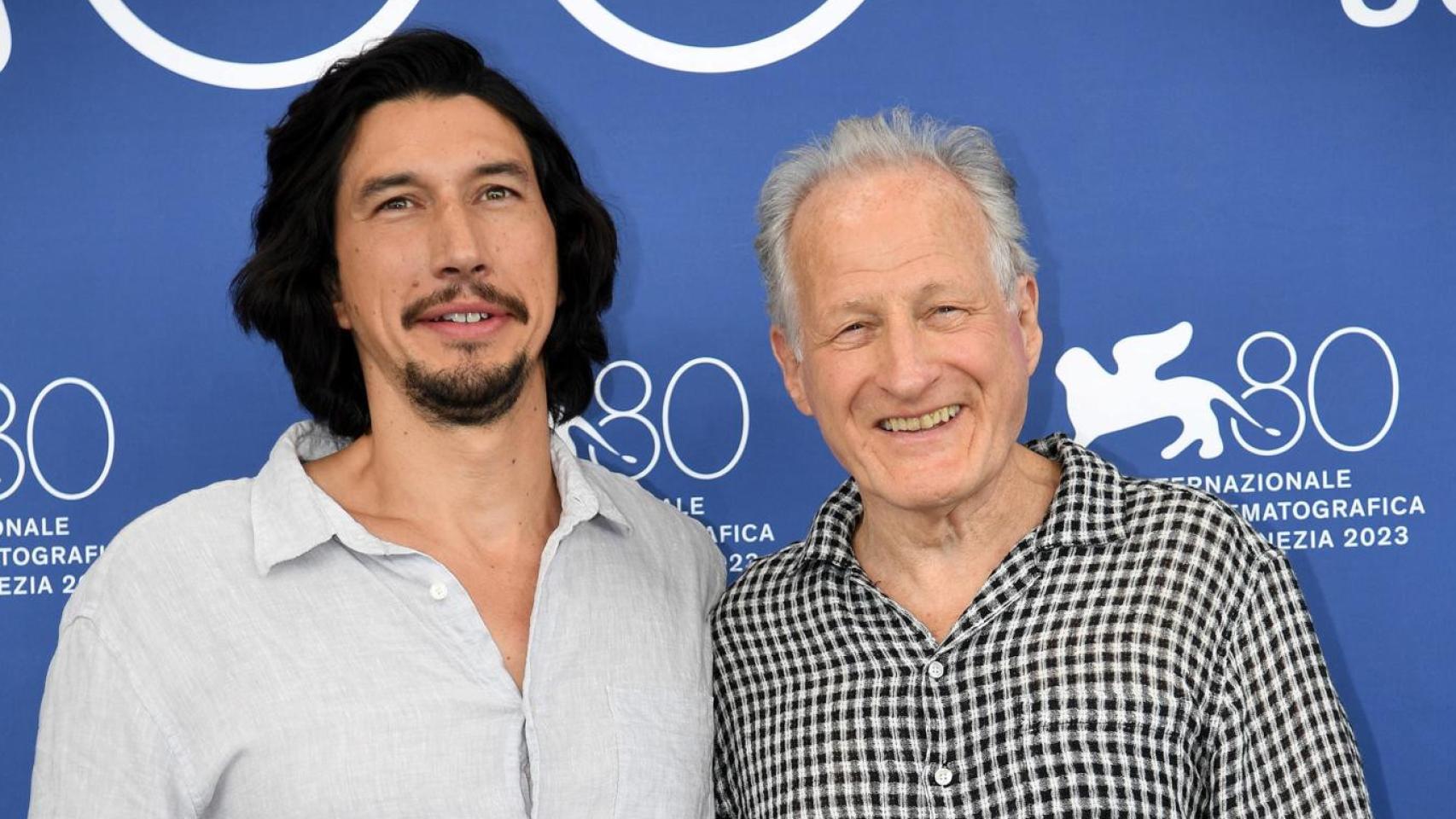 Michael Mann y Adam Driver en la presentación de 'Ferrari' en el Festival de Venecia. Foto: EFE/EPA/CLAUDIO ONORATI